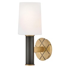 Hinkley Declan Medium Single Light Wall Sconce Etched Opal Glass Tapered Shade picture