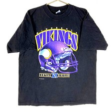 Vtg Minnesota Vikings NFL black unisex tee shirt QT2709 picture