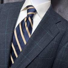 Vintage Evan Picone Sport Coat 44R Gray Blue Herringbone Wool Windowpane Tweed picture