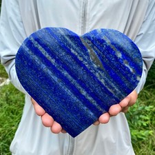 1.88LB Natural Lapis Lazuli Heart Healing Energy Wealth Crystal Home Decoration picture