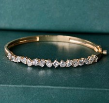8 Ct Treated Certified Gorgeous White Diamond Bangle Bracelet In 925 Silver picture