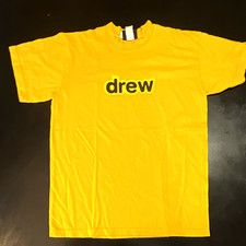 drew house Yellow Logo Graphic Crew Neck Short Sleeve T-Shirt Unisex M picture