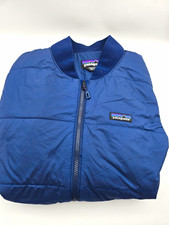 Patagonia Men's Blue Full Zip Insulated Bomber Jacket Band Collar Logo M picture