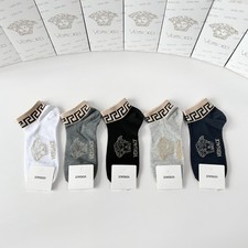 Versace 5 Pairs Cotton Short Socks Set Men Classic Medusa Logo Casual Ankle Sock picture