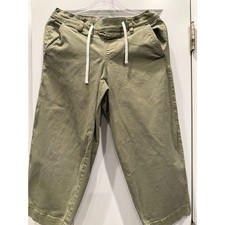 Torrid Size 00 Olive Green Drawstring Cropped Pants Elastic Waist Casual picture