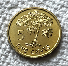 1995 Seychelles 5 cents Coin Africa Tapioca Plant Wildlife picture