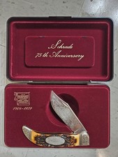 Vintage Schrade USA 75th anniversary large clasp pocket knife picture