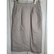 Vintage Amanda Smith Wool Skirt Suit 4 Taupe Blazer Set Office Siren Academia picture
