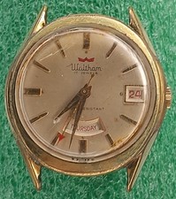 Lot W1415 Mens Waltham W Red Arrow Manual Wind Movement Vintage Watch runs as is picture