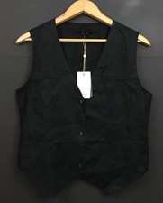 NWT Quince 100% European Linen Vest in Black Women's Size Small picture
