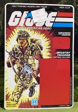 Vintage 1985 G.I. Joe FOOTLOOSE v1 Full UNCUT Peach File Card Back GI GIJoe ARAH picture