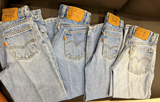 Levi's 550 Boys Blue Jeans 8-9 Years Straight Regular Fit Vintage Orange Tab picture