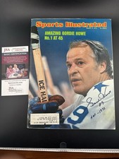 Gordie Howe Signed INSCRIBED “HOF 1972” Sports Illustrated SI Magazine 1974 JSA picture