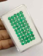 Colombia Green Emerald 7 MM Round 10 Pcs Lot Natural  Certified Loose Gemstone picture