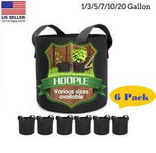 6 Pk Plant Grow Bags Fabric Pot Nursery Soil Bag with Handles Thickened Nonwoven picture