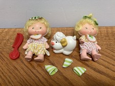 Vtg 1980s Strawberry Shortcake “Twins Lem & Ada” dolls with pet Sugar Woofer picture
