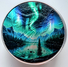 Northern Lights / Aurora - American Silver Eagle 1oz. 999 Silver Dollar Coin picture