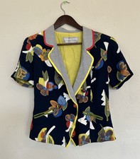 Vintage Platinum Dorothy Schoelen Skirt Jacket Set 10 M Artsy Colorful Retro NWT picture
