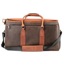 Double/Triple Gig Bag for Trumpets - Dark & Light Brown Crazy Horse Leather picture
