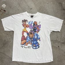 🔥Vintage 1999 TLC “No Fan Mail” Fan Club Cartoon Graphic T-Shirt Sz XL 23x28.5 picture