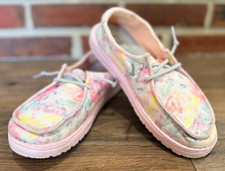 Hey Dude Wendy Youth Pink Taffy Dye, Size 3, Excellent Condition, Slip On picture