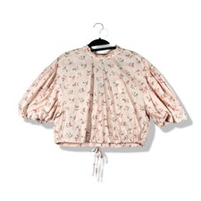 Anthropologie Floral Blouse Womens Medium Pink Cottagecore Boho Romantic NWT picture