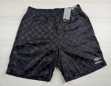 Umbro Jacquard Shorts Retro Style Black Checkered Soccer Futbol Mens Small NWT picture