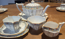 Shelley Queen Anne China Fruit Border 23 piece TEA SET Art Deco~1927 picture