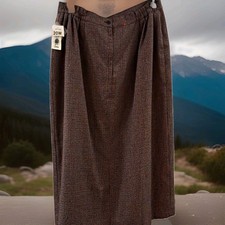 Worthington Women’s Brown Herringbone Tweed Lined Midi Pencil Skirt, 20W picture
