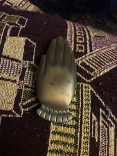 Rare 1930s-40s Vintage Hand-Shaped Brass Volupte USA Compact picture