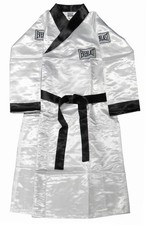 EVERLAST Full Length White Satin Boxing Robe with Patches - Rare Vintage NWT XXL picture