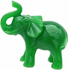 Jade Green Feng Shui Wealth Lucky Elephant Statue Home Office Decor Gift picture