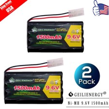 2-Pack 9.6V 1500mAh Ni-MH AA 8-Cell Rechargeable Battery Pack For RC Cars Toys picture