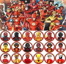 18PCS Superhero The Flash Family And Speed Enemy 4cm Plastic Figure DIY Toy picture