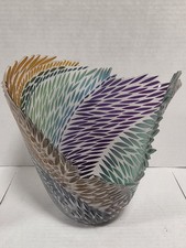 Engebretson Nielsen Studio Art Glass Bowl Hand Blown Hand Signed  picture