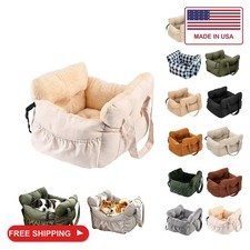 Pet Road Trip Accessory Car Seat for Small Medium Dog (Plush Beige, M) picture