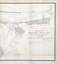 1890 Map SUPERIOR Wisconsin - DULUTH Minnesota Lake Superior - Oneota - NAUTICAL picture