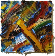 ORIGINAL OIL█PAINTING VINTAGE ART█SIGNED IMPRESSIONIST POP█ABSTRACT NATURE URBAN picture