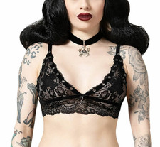 Killstar Etienne Black Lace Gothic Bralet XXL NEW WITH TAGS picture