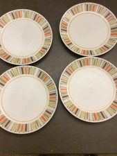 MCM Vintage Noritake Progression MARDI GRAS 9019 Luncheon Plates set of 4 picture