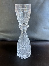 VTG Crystal Decanter Mouthwash Dispenser with Shot Glass Topper Czech Bohemia picture