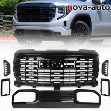 Front Bumper Grill & Lower Grill Black For 2022-2025 GMC Sierra 1500 w/Air Duct picture