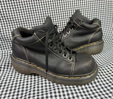 Vintage Dr Martens 8542 UK 6 Womens 8 Black Leather Chunky Platform MIE Boots picture