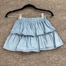 Garanimals Toddler Girls Chambray Tiered Skirt Size 4T Blue Elastic Waist picture