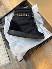 Doll Skill Ambient Wedge Sneakers W Stud Size 10 Black  picture