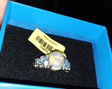 djoy Ethiopian Opal Ring With Multiple Gemstones Size 9 925 Sterling silver  picture
