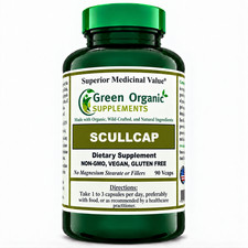 Green Organic Supplements Scullcap- Hand Made, Vegan 90 VCaps, Protect the Liver picture
