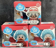 Dr. Seuss Mini TUBBZ Rubber Ducks CAT IN THE HAT Thing 1 & 2 Set of 3 Brand New picture
