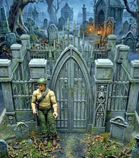 1:12 Gothic Cemetery Gate & Graveyard Set | Modular 6