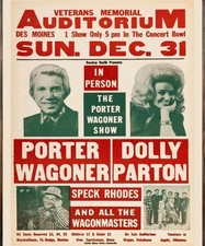 Dolly Parton & Porter Wagoner 1967 Concert Poster –  Vintage Country Music picture